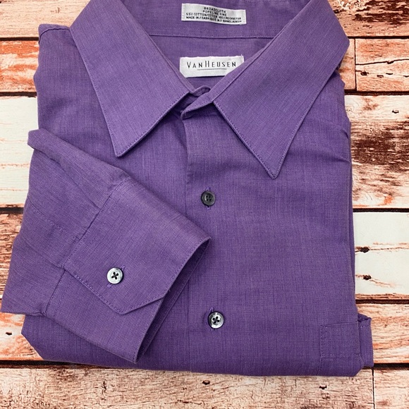van heusen purple dress shirt